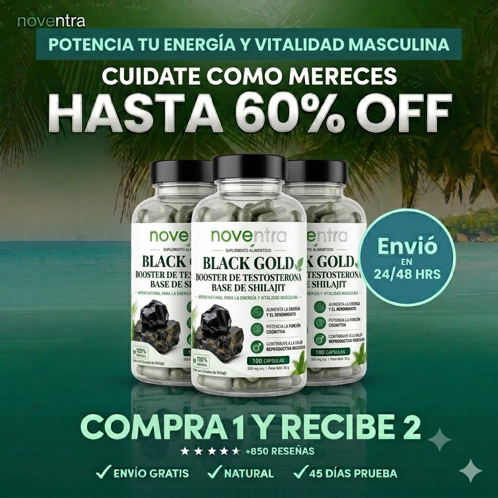 NOVENTRA™ Black Gold - Booster de testosterona en base de Shilajit